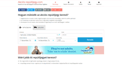 Desktop Screenshot of akciosrepulojegy.com